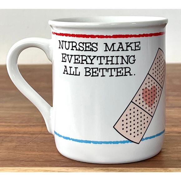 Hallmark 1980’s Nurse Mug Nurses Make Everything All Better Band Aid - Picture 1 of 7